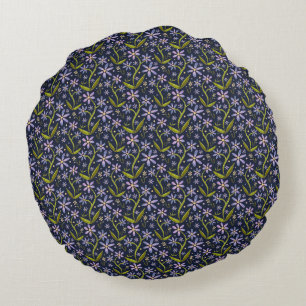 Midnight   Dancing Watercolor Daisies Apron Round Cushion