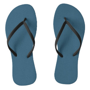 Midnight Dark Blue Solid Colour Print, Space Blue Flip Flops