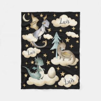 Midnight Dragon Dreams Baby Blanket