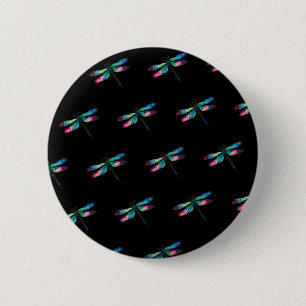 Midnight Dragonflies 6 Cm Round Badge