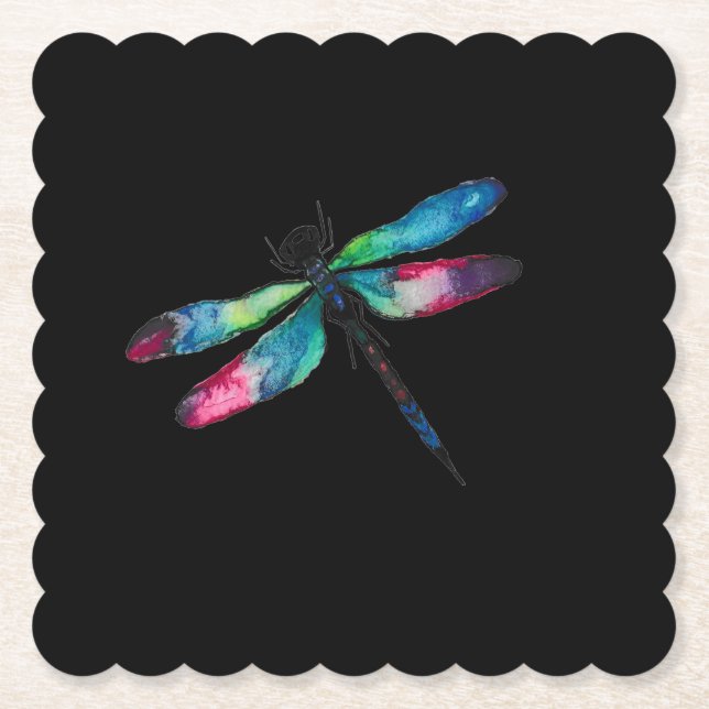 Midnight Dragonfly Paper Coaster (Front)