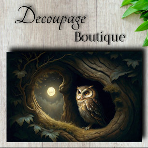 Midnight Dreamer Owl Decoupage Tissue Paper