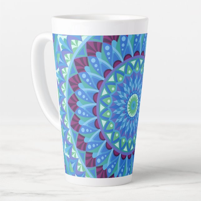 Midnight Dreams Boho Mandala Coffee  Latte Mug (Left Angle)