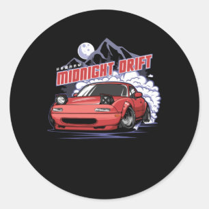 Midnight Drift Classic Round Sticker