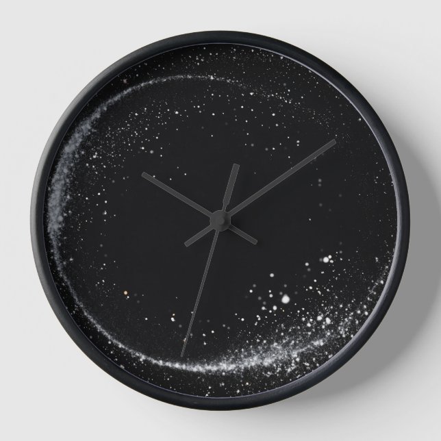 Midnight Elegance Pure Black Clock (Front)