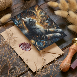 Midnight Feline Elegance Postcard