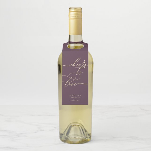 Midnight Fig & Champagne Love Party Celebration Bottle Tag (On Bottle)