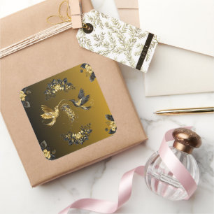 Midnight Floral Fusion Square Sticker