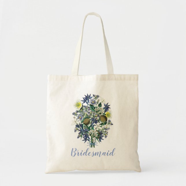Midnight Floral Vintage Botanical Custom Tote (Front)