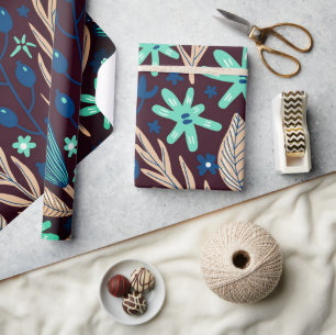 Midnight Floral Wrapping Paper