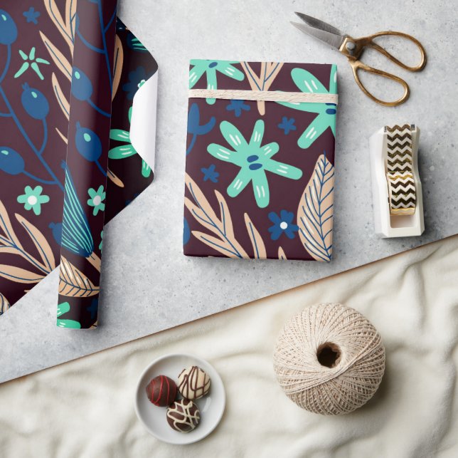 Midnight Floral  Wrapping Paper (Crafts)