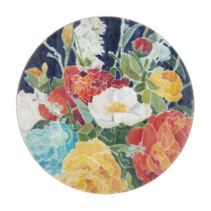 Midnight Florals I Cutting Board