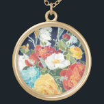 Midnight Florals I Gold Plated Necklace<br><div class="desc">Floral</div>