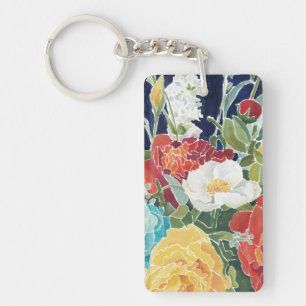 Midnight Florals I Key Ring