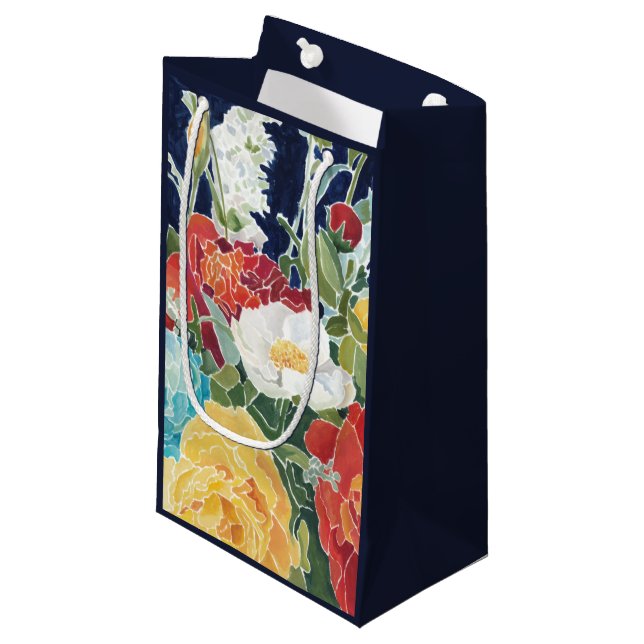 Midnight Florals I Small Gift Bag (Front Angled)