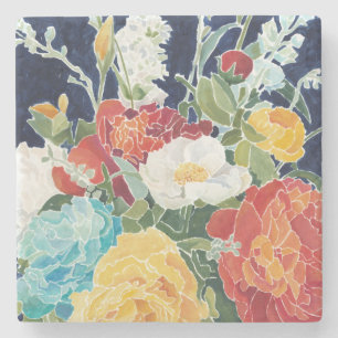 Midnight Florals I Stone Coaster