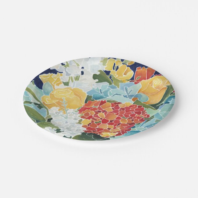 Midnight Florals II Paper Plate (Angled)