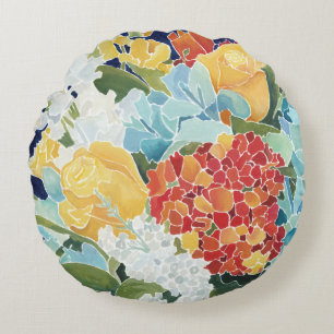 Midnight Florals II Round Cushion