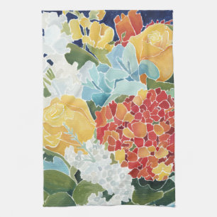Midnight Florals II Tea Towel
