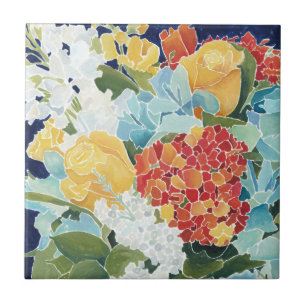 Midnight Florals II Tile