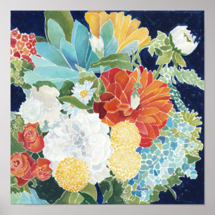 Midnight Florals III Poster