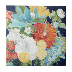 Midnight Florals III Tile