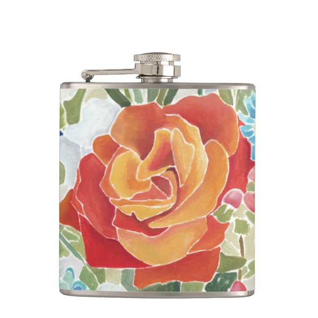 Midnight Florals IV Hip Flask (Front)