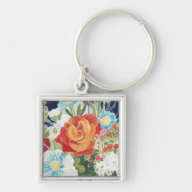 Midnight Florals IV Key Ring (Front)