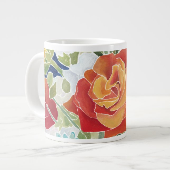 Midnight Florals IV Large Coffee Mug (Front Left)