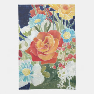 Midnight Florals IV Tea Towel