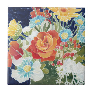 Midnight Florals IV Tile