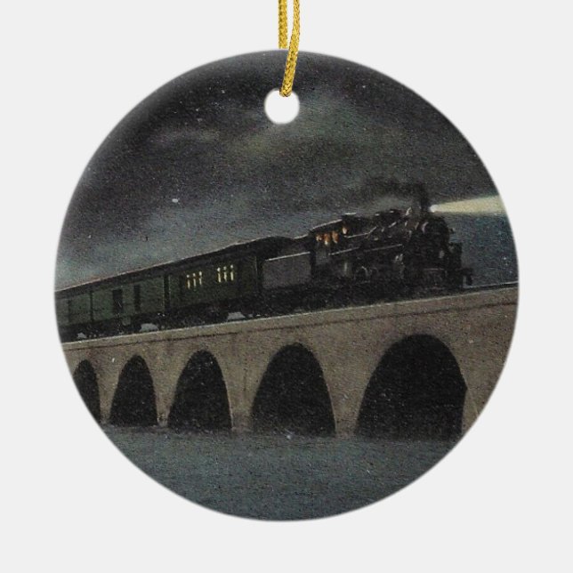 Midnight Florida Locomotive Ceramic Tree Decoration (Front)