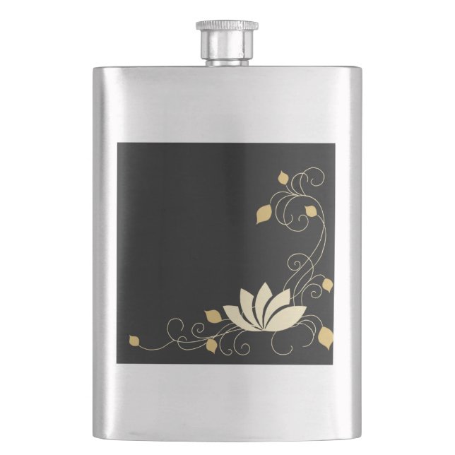 Midnight Flower Hip Flask (Front)