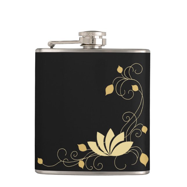 Midnight Flower Hip Flask (Front)