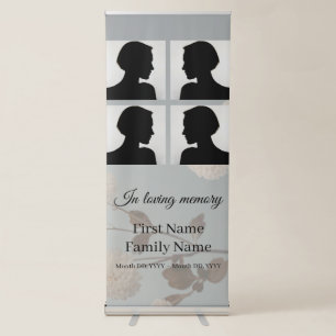 Midnight flower memorial collage retractable banner