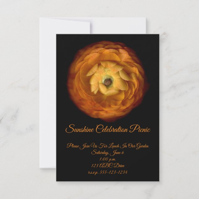 Midnight Flower or Sunshine Celebration Invitation (Front)