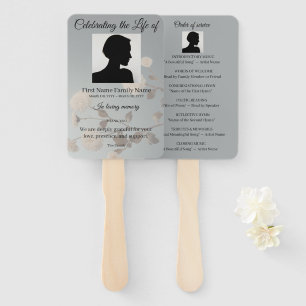 Midnight flower order of service hand fan