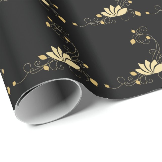 Midnight Flower Wrapping Paper (Roll Corner)