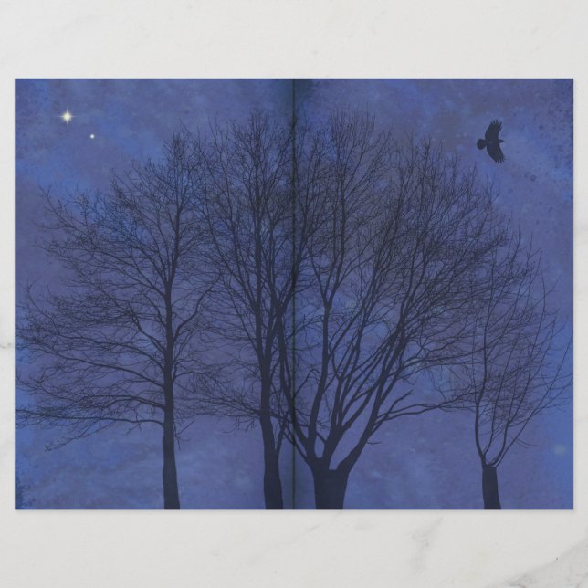 Midnight Forest Dark Journal Page (Front)