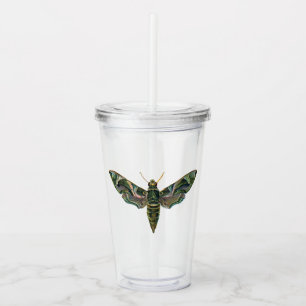 Midnight Forest Vintage Moth Acrylic Tumbler