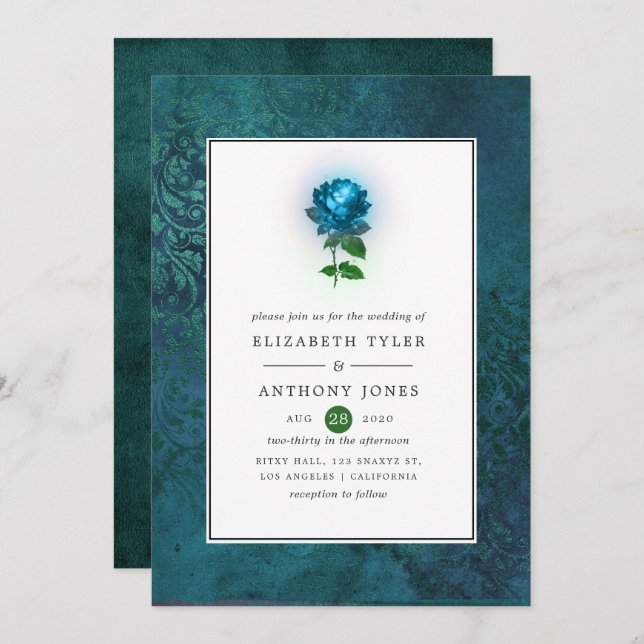 Midnight Forest Wedding Invitation (Front/Back)