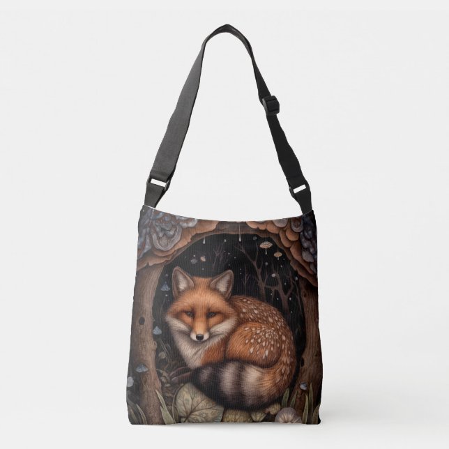 Midnight Fox Crossbody Tote (Front)