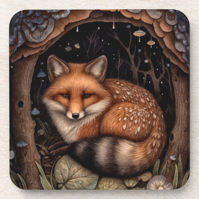 Midnight Fox Hard Coaster (Front)