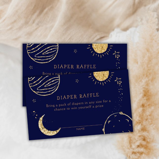 Midnight Galaxy Space Diaper Raffle Baby Shower  Enclosure Card (Midnight Galaxy Space Diaper Raffle Baby Shower Enclosure Card)