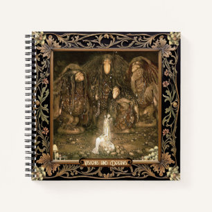 Midnight Garden Black Mycology John Bauer Square Notebook