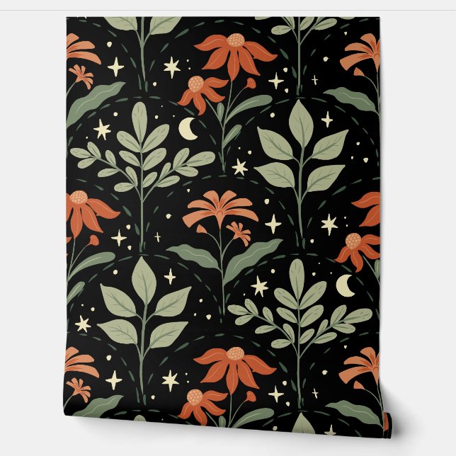 Midnight Garden Dreams Wallpaper (Unrolling)