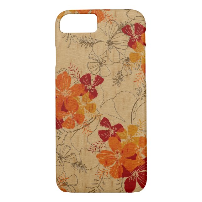 Midnight Garden Hawaiian Faux Wood Case-Mate iPhone Case (Back)