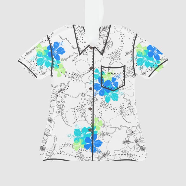 Midnight Garden Hawaiian Hibiscus Aloha Shirt Ornament (Front)