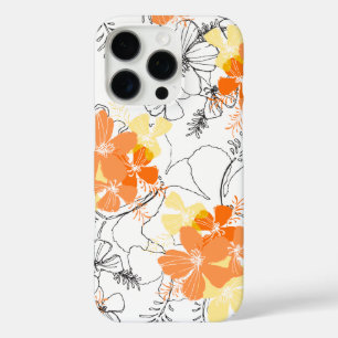 Midnight Garden Hawaiian Hibiscus Floral Papaya iPhone 16 Pro Case