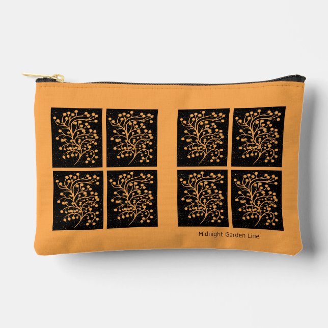 Midnight Garden Line Golden Amber Accessory Pouch (Front)